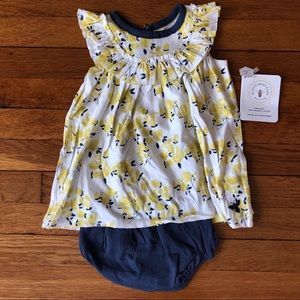 Burt’s Bees Baby Watercolor Tulips Dress Set, NWT